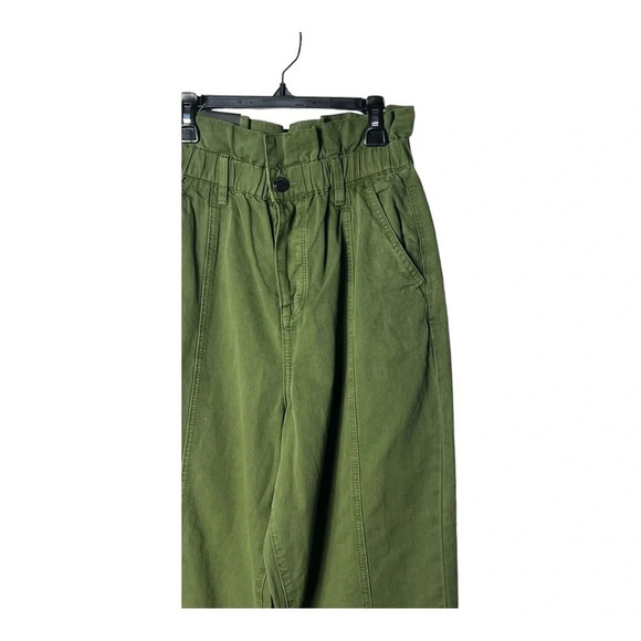 1378. BLANK NYC‎ SMOCKED WAIST HIGH RISE STRAIGHT LEG PANTS SIZE 28 OLIVE GREEN - Picture 4 of 12